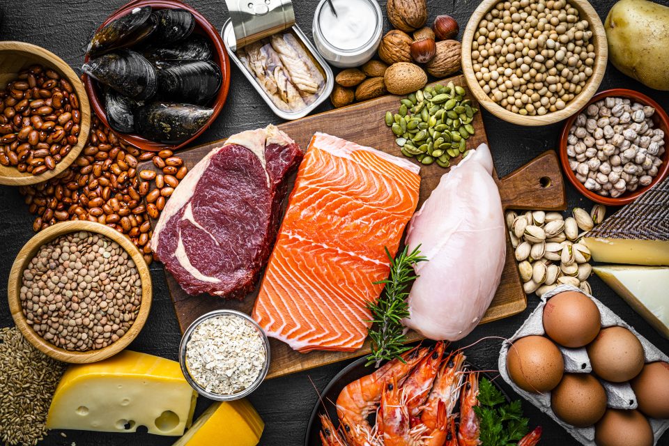 Food rich in healthy proteins